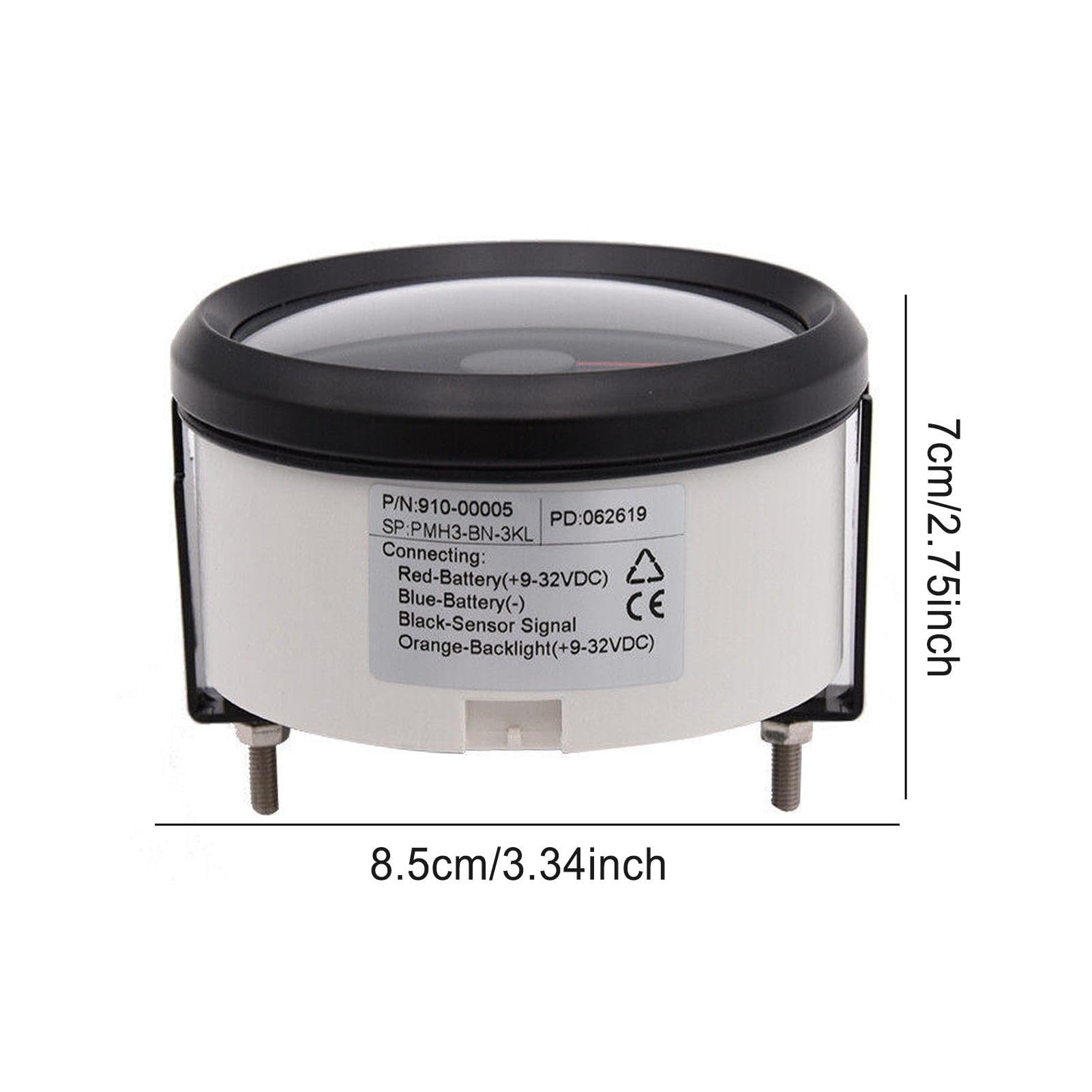 Tacómetro indicador de revoluciones por minuto 85 milímetros 0 a 3000 RPM