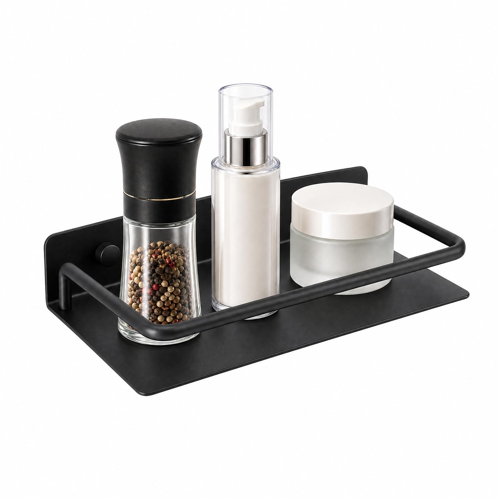 Joinhum Floating Shelves for Wall with Guardrail, Metal Wall Mounted Storage Shelves, Modern Space-Saving Bathroom Over Toilet Shelves Decor for Living Room, Bedroom, Kitchen & Office