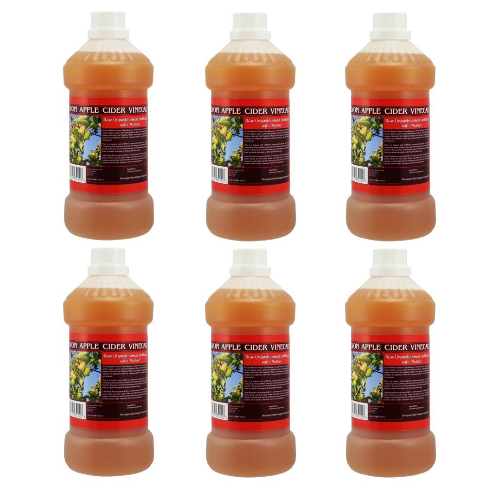 Apple Cider Vinegar Tonic with 'Mother' - 1000ml Natural Raw Unfiltered Plastic Bottle - 6 Pack