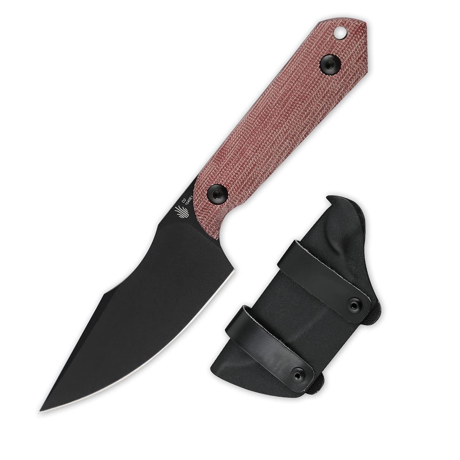 Kizer/Maverick Customs Harpoon Fixedblade Knife D2 Blade with Red