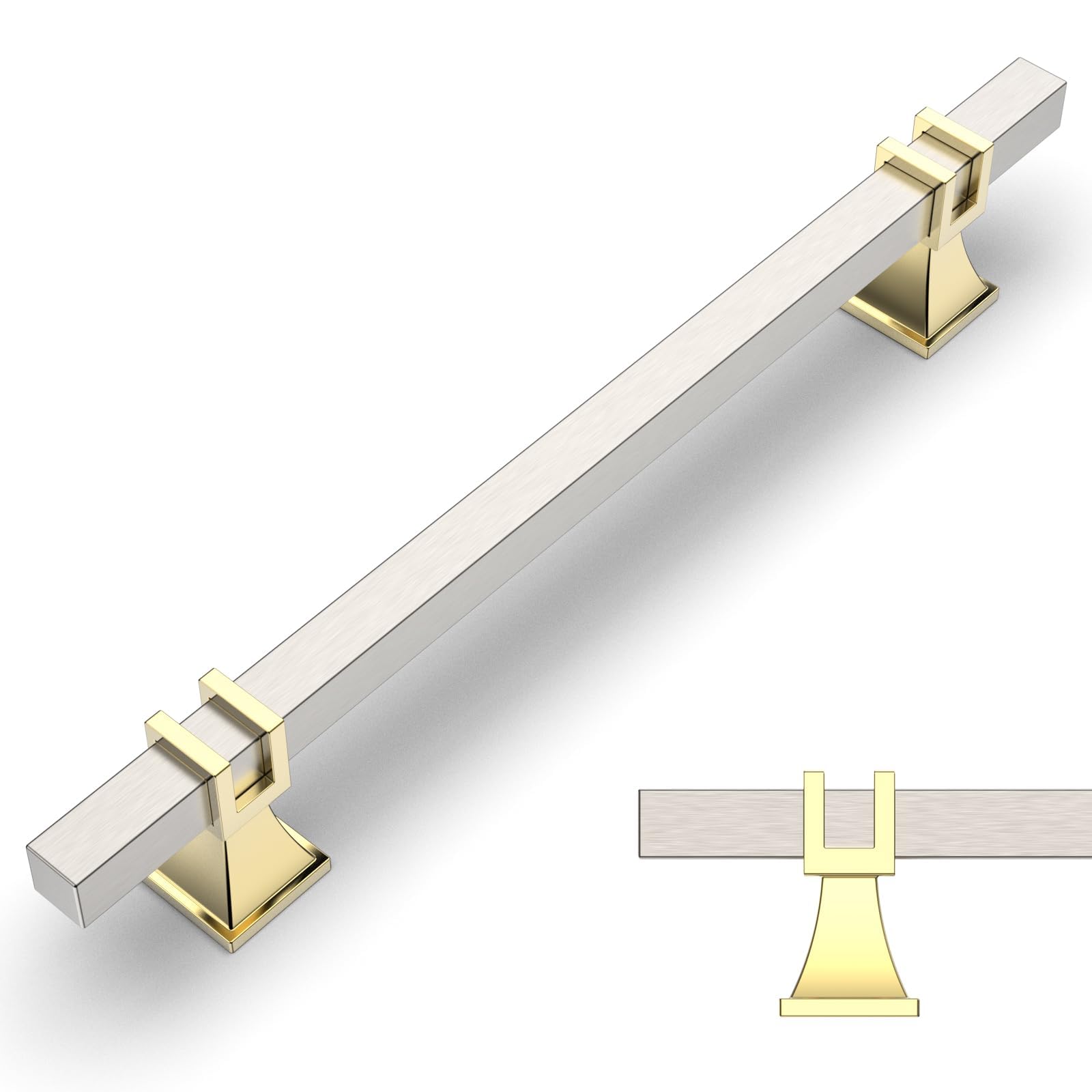 Amerdeco 10 Pack Brushed Gold Cabinet Pulls 5 Inch(128mm) Hole Center Drawer Pulls Cabinet Hardware Kitchen Cabinet Handles for Bathroom Dresser Pulls ZH0067 — Amazon image 15