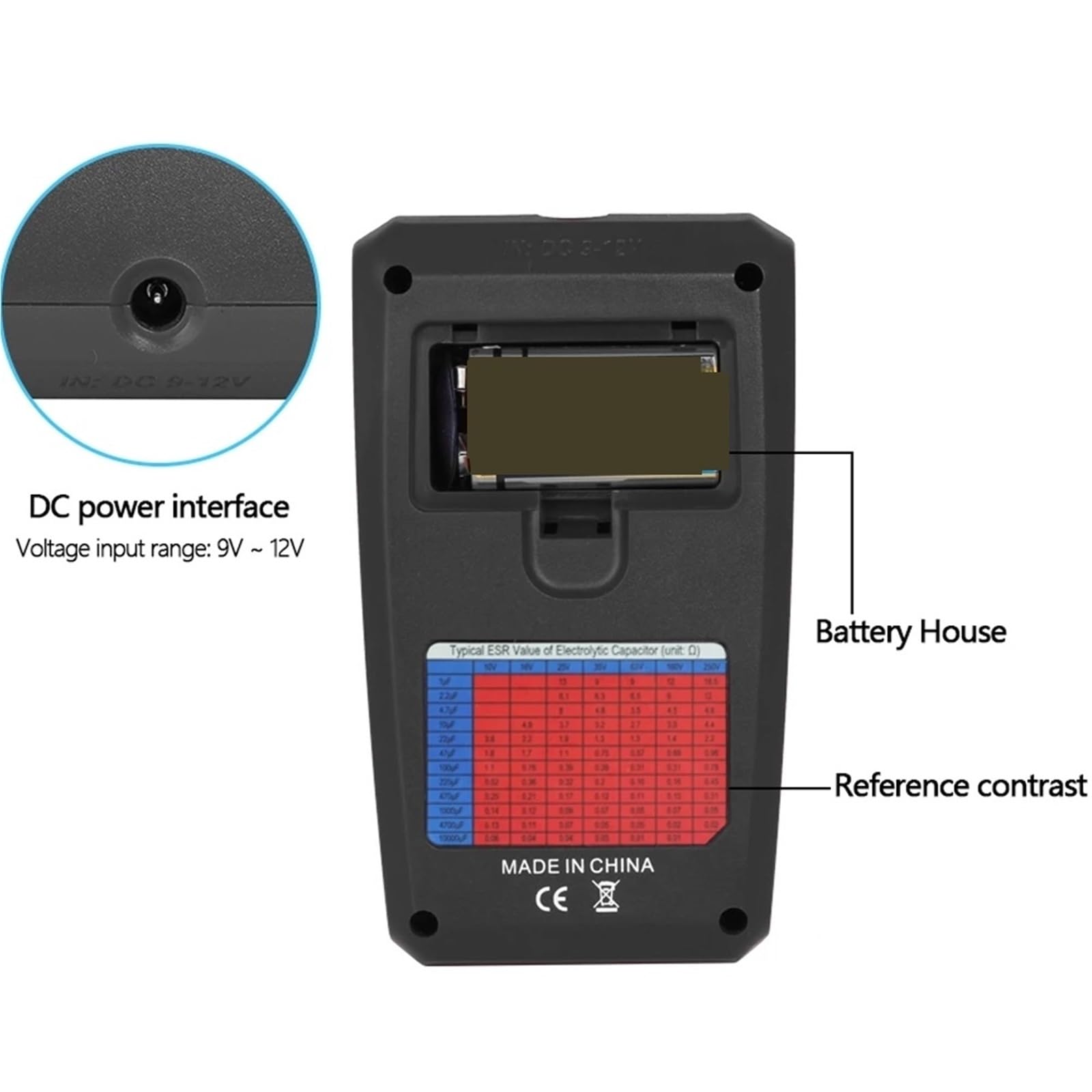 Multimetro Digital, Multímetro de prueba SMD de transistores multipropósito MOS/PNP/NPN, diodo, triodo, capacitancia, resistencia, medidor LCD, medidor LCR
