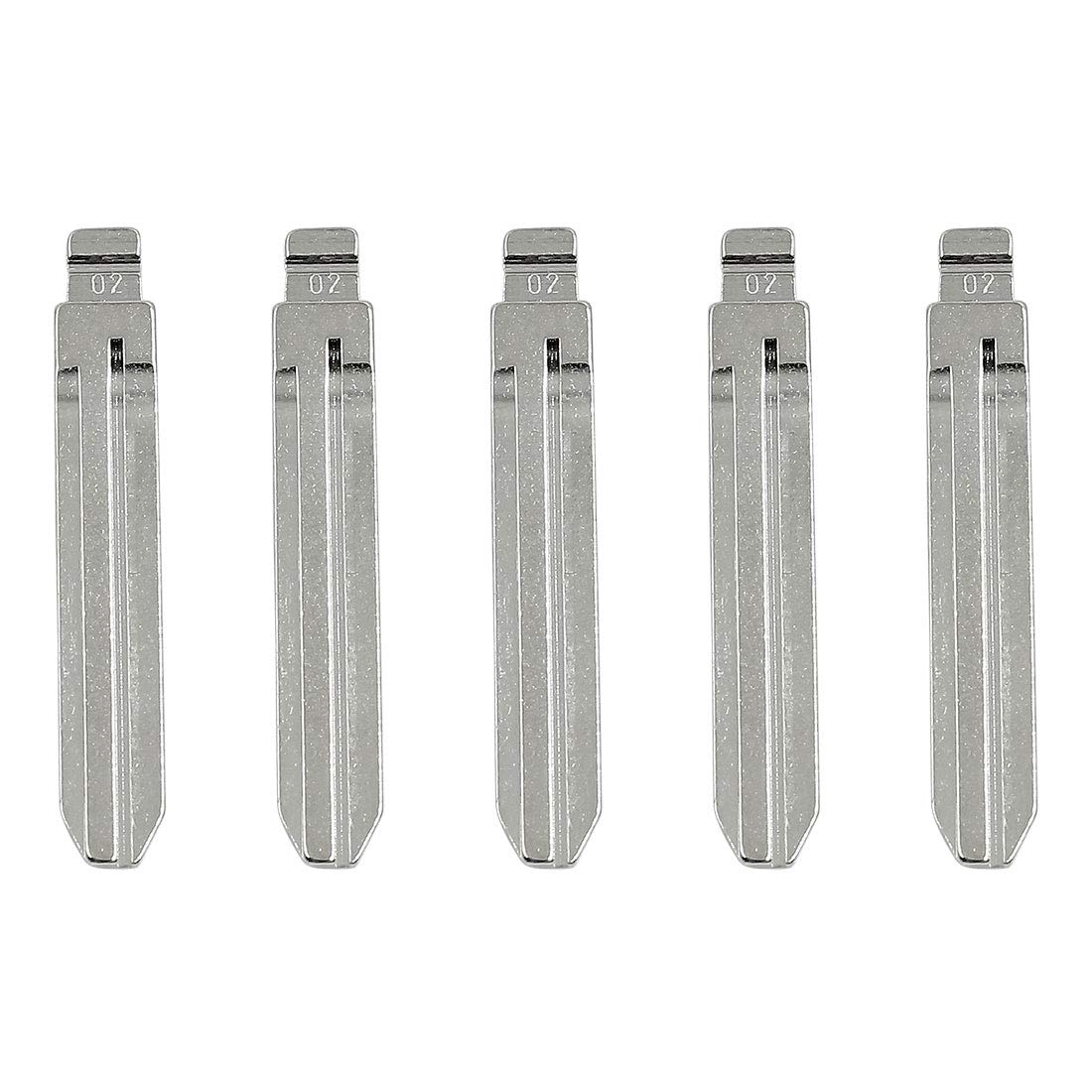 X AUTOHAUX5pcs Metal Car Flip Remote Folding Key Blank Blade Replacement for Toyota Carolla