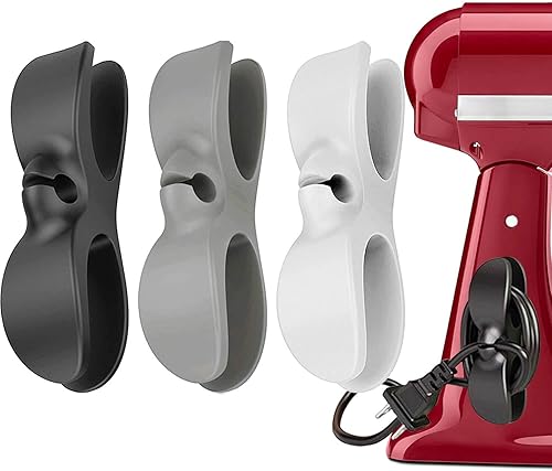 Miniatura 8 de Organizador de cables para electrodomésticos de cocina - Soporte enrollador envolvedor transparente para cables, se adhiere a la batidora