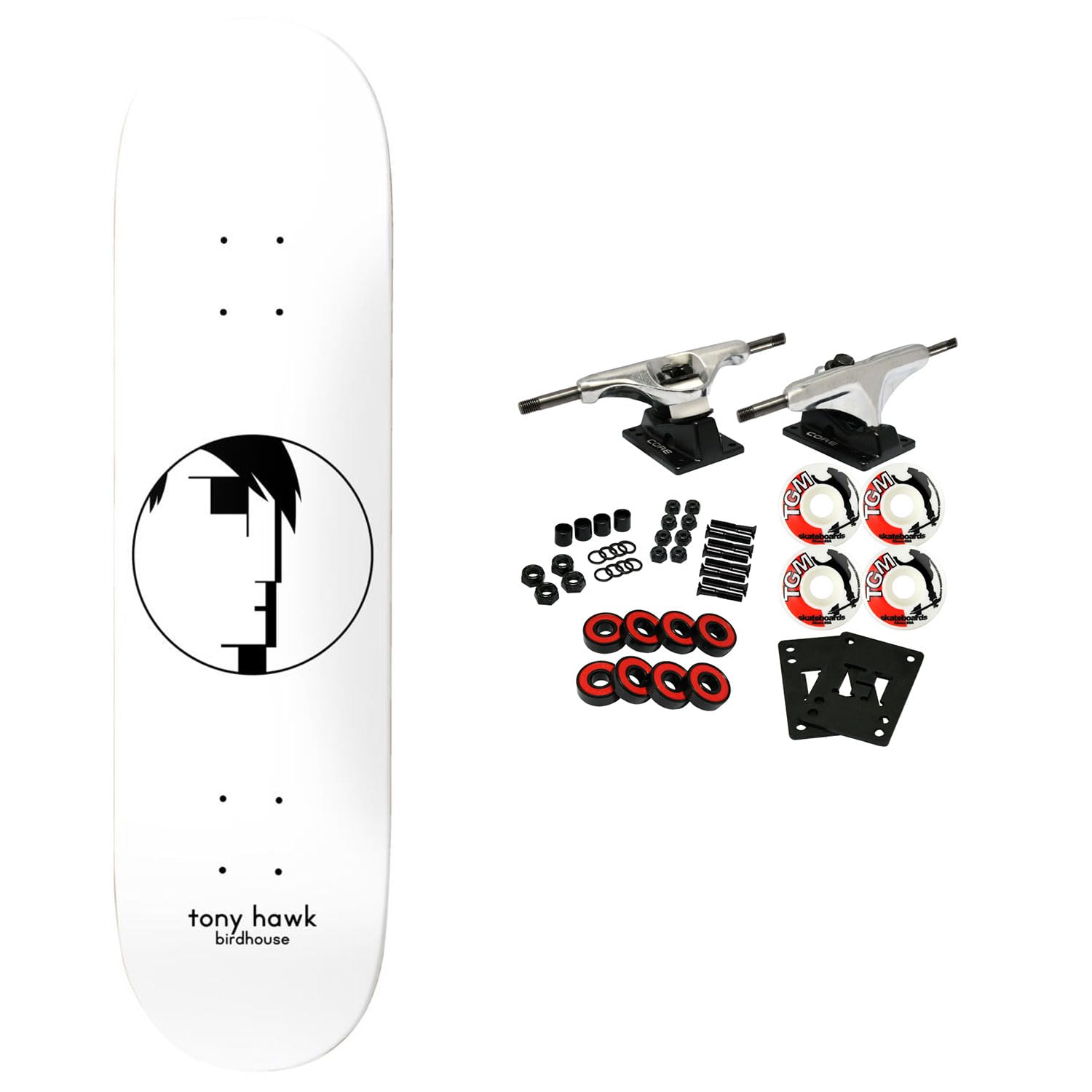 Birdhouse Skateboard Complete Tony Hawk Enteries 8.0"" x 31.5"", White