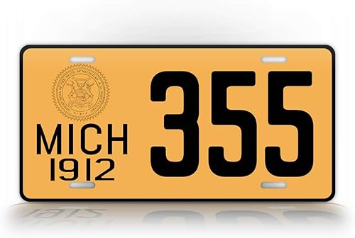 SignsAndTagsOnline Réplica antigua personalizada de matrícula del estado de Michigan 1912 Etiqueta para automóvil MI