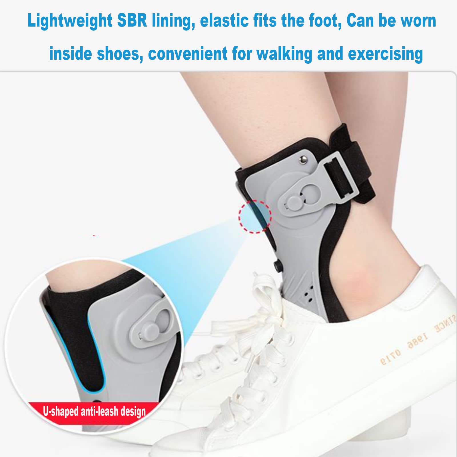 Orthese für Fußheberschwäche， Fußheberorthese, AFO-Fußheberorthese, Knöchelorthese, Unterstützung bei Hemiplegie, Schlaganfall, Schuhen, Gehen(A/Left,L)