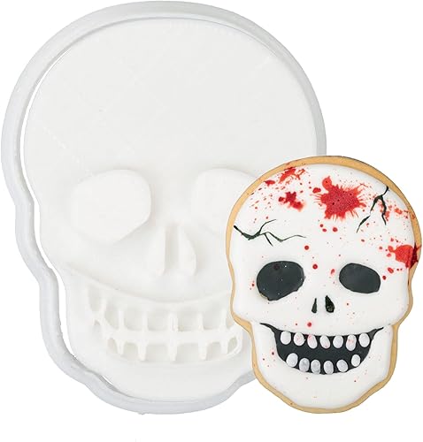 Flycalf Cortadores de galletas de otoño, globo ocular de Halloween con sellos de émbolo, accesorios de horneado de ácido poliláctico para fiestas,