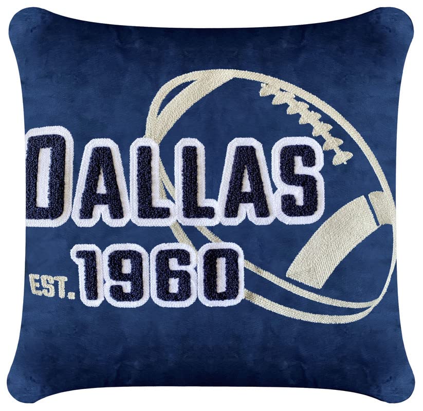 CLORURBANLIVE Dallas Full Embroidery Pillow Cover Outdoor Sports Decorative Pillow Covers for Home Bedroom Living Room Boys Room Decor Gift Pillowcase