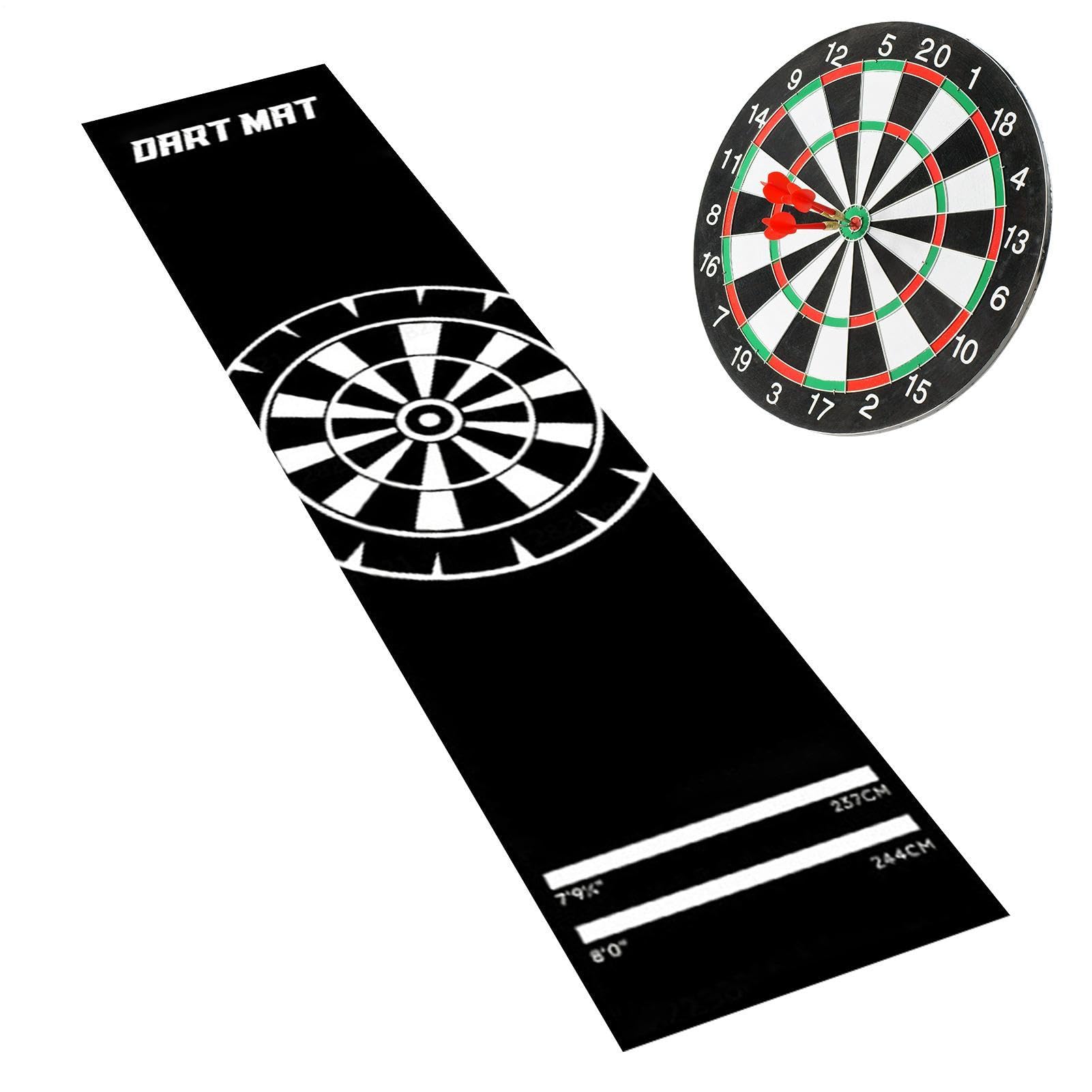 Professional Dart Mat For Floor With Oche - Heavy Duty Non-Slip Rubber Floor Protection Mat,Floors Protection Mats For Steel & Soft Tip Darts - Size 300cm X 34cm