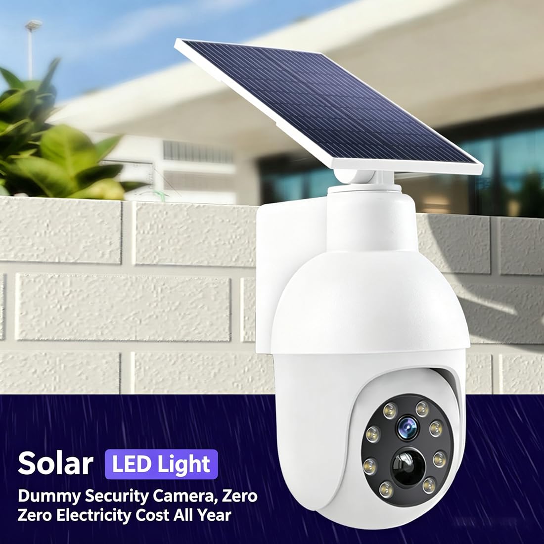 Lampadaire Solaire avec Caméra De Surveillance Factice (2pcs)