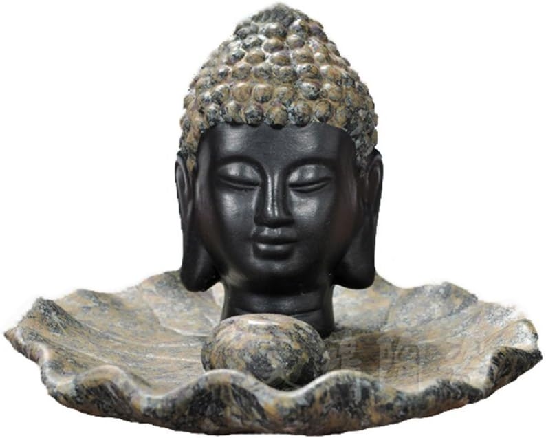 Incense Stick Burner Holders Ash Catcher Sakyamuni Buddha Maitreya Oranament Ceramic Incense Ashtray (Yellow)