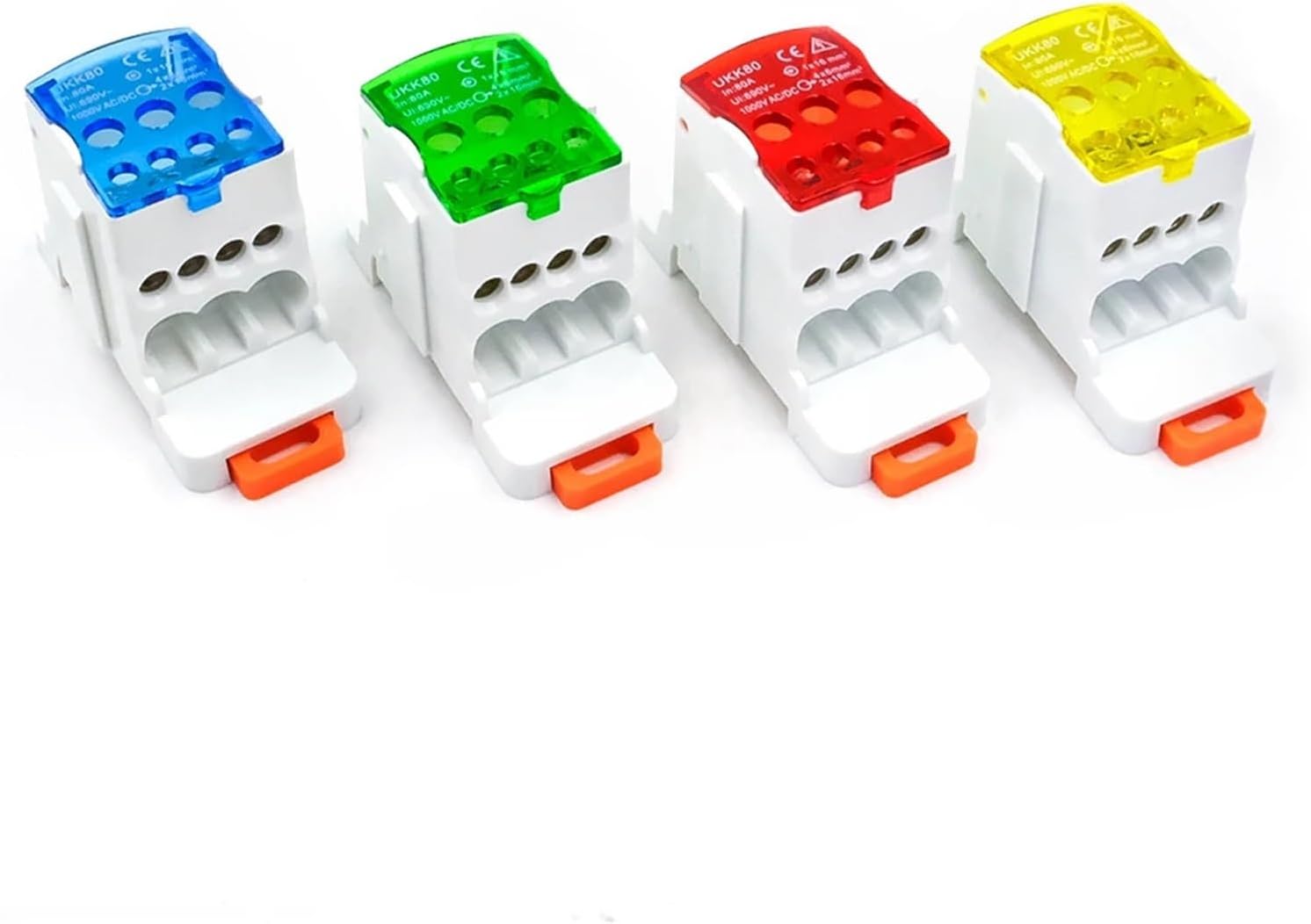 1Pcs UKK-80A DIN Rail Power Distribution Block 80A High-Current Terminal, Brass Conductor Secure Connection for Industrial Electrical(UKK-80A-GREEN)