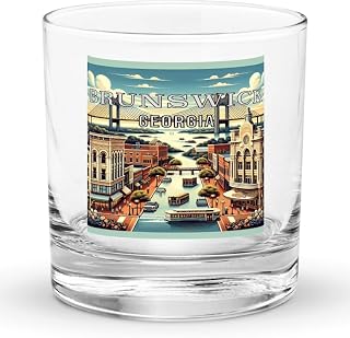 Brunswick Georgia 10.5 oz Souvenir Rocks Glass – Perfect for Whiskey & Cocktails, Classic Barware Keepsake
