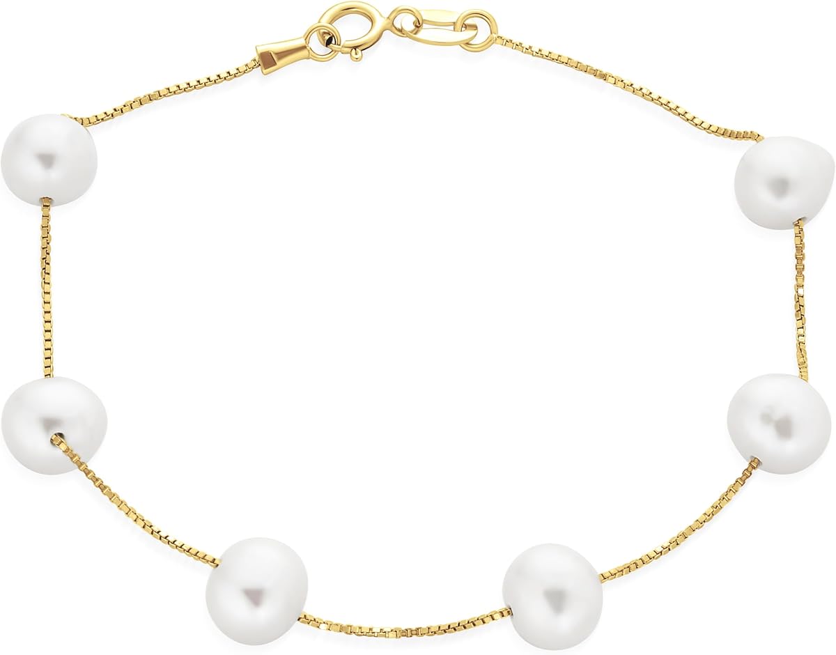 Pulsera de perlas cultivadas de agua dulce de jade verde de hojalata de plata de ley .925