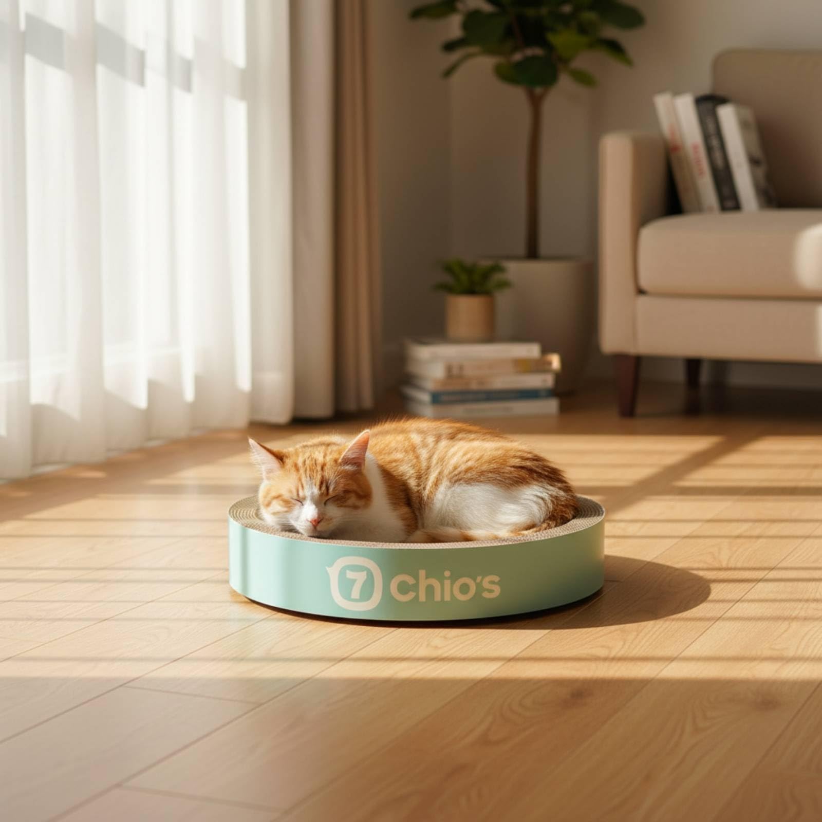 Lit-Griffoir avec Herbe à Chat Résistant Griffoir avec Herbe à Chat Haute nsité Jouet pour Chats, Intérieur, Salon, 45 9cm, 圆形大号