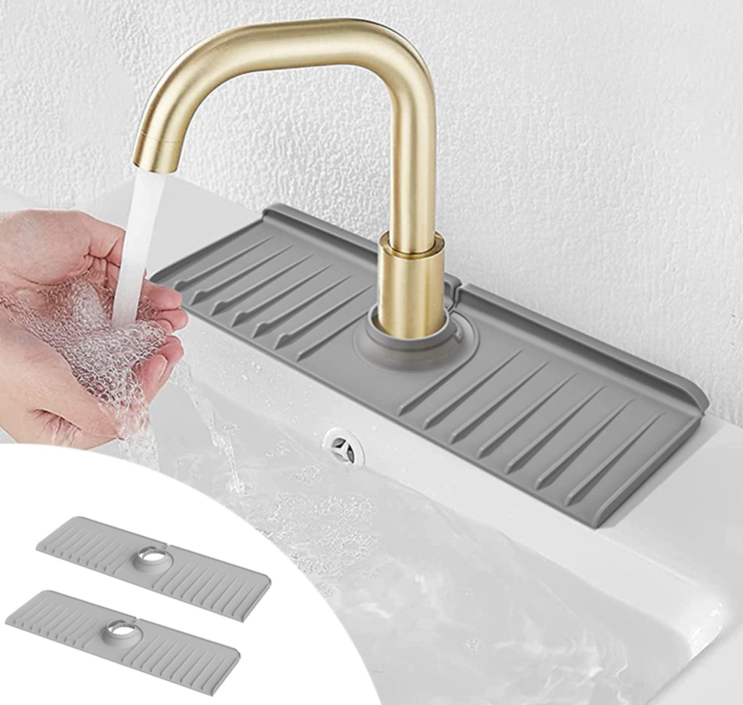 YATOISUR Sink Splash Guard with Slope for Self Draining Sink Faucet