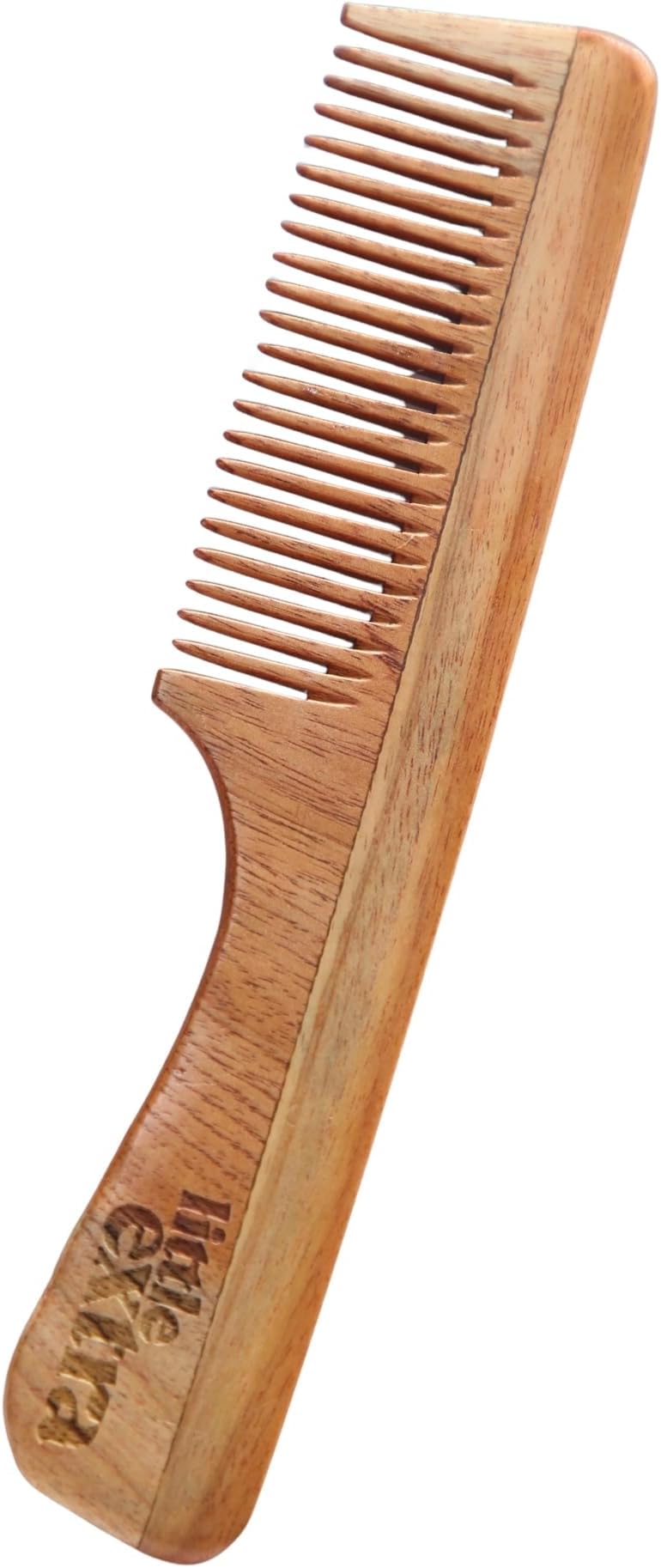 Little Extra Neem Wood Comb for Hair Growth and Hair Fall Control | Natural Wide Teeth Comb for Men and Women | No Dandruff, Itchiness | Free from Preservatives and Chemicals