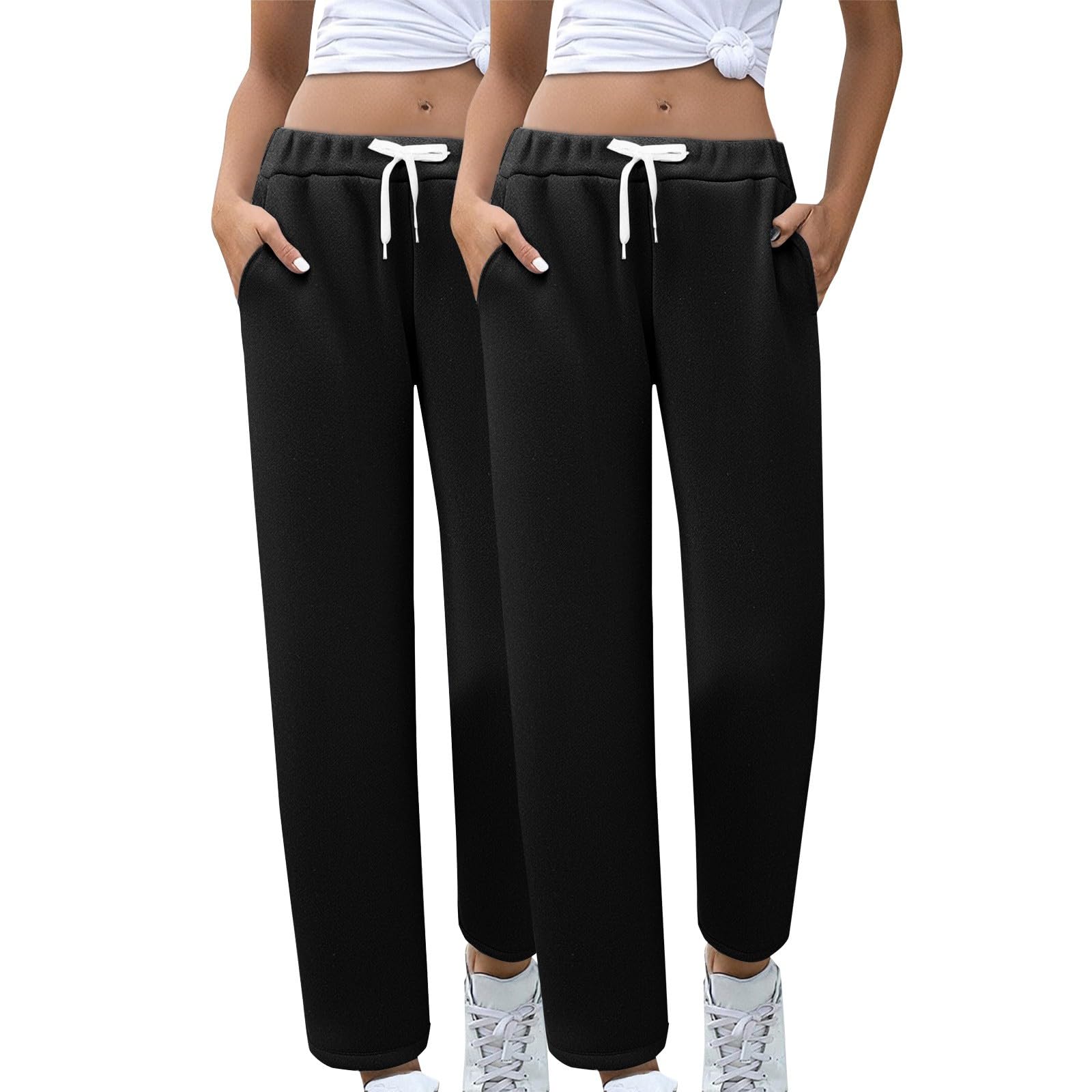 Jogginghose Damen Baggy 2er Pack Sporthose Trainingshose Basic Lang