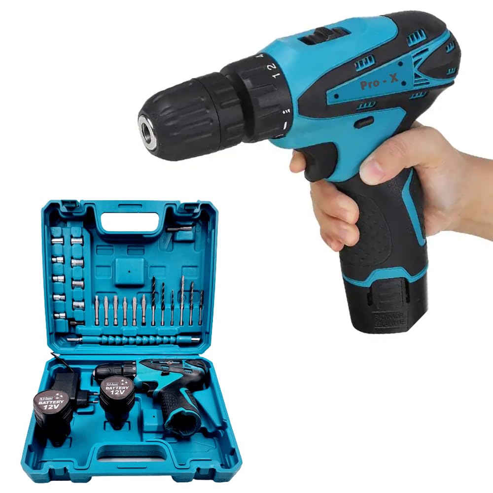 Cordless screw machine 12Vx2 Pro-X | 1300 RPM | 2 Speed Gear | with FREE 24pcs Screw & Nut Driver bits, Flexible driver full kit pack (12v) (B0CNRYLFW6) Amazon Price History, Amazon Price Tracker