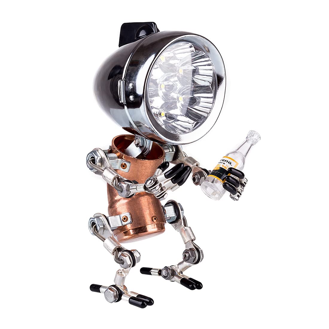 3D Metall Puzzle Steampunk Roboter Tischlampe, Vintage Industrial Tischlampe Steampunk Lampe Eisen Retro Nachttischlampe, Retro-Deko & Geschenkidee für Erwachsene