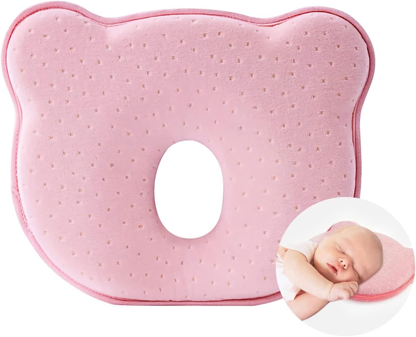 Baby Memory Cotton Stereotyped Sleep Pillow,3D Memory Foam Pillow for Infants and Newborn Baby, Baby Head Shaping Pillow, Baby Pillow Neck Support(0-12month)