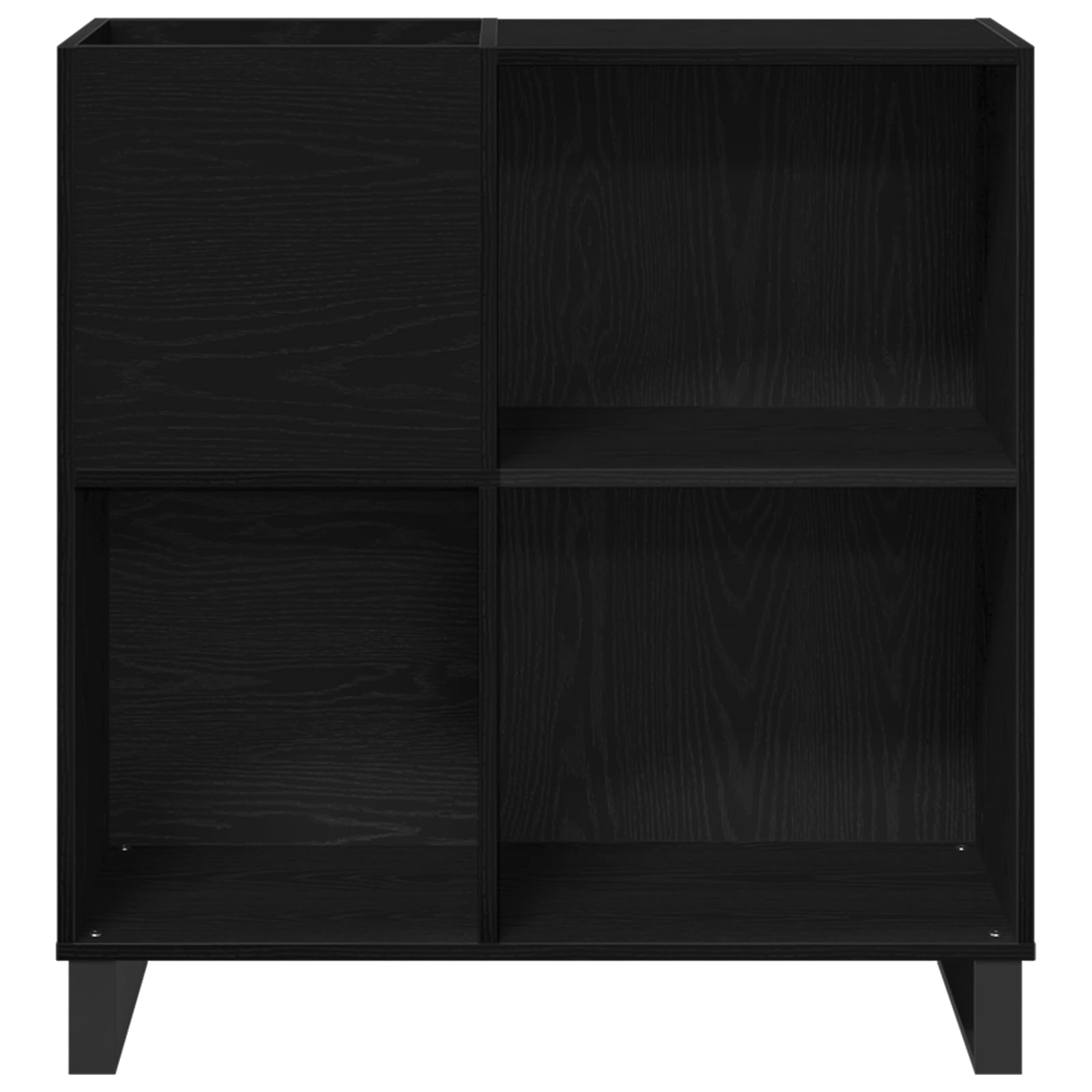 Armadietto per dischi in legno, 85 x 38 x 89 cm, con 4 ripiani, versatile scaffale per vinili, CD, DVD, Hi-Fi e da parete come mobile multimediale per soggiorno