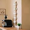 Wall-Mounted Coffee Mug Rack - 6-Hook Solid Wood Cup Holder for Kitchen Cabinet, Space-Saving Tea Bar Organizer with Rustic Decor Vertical Rectangle Design