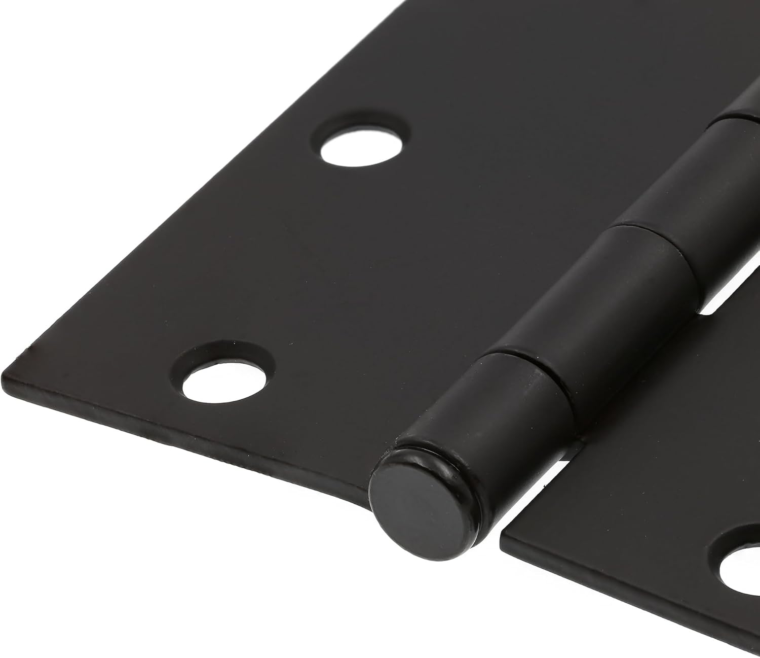 Prime-Line U 11502812 Door Hinge Residential Smooth Pivot, 3-1/2 In. x 3-1/2 In. with Square Corners, 3 Holes per Leaf with Screws, Matte Black Finish, .087 In. Gauge (12 Pack)