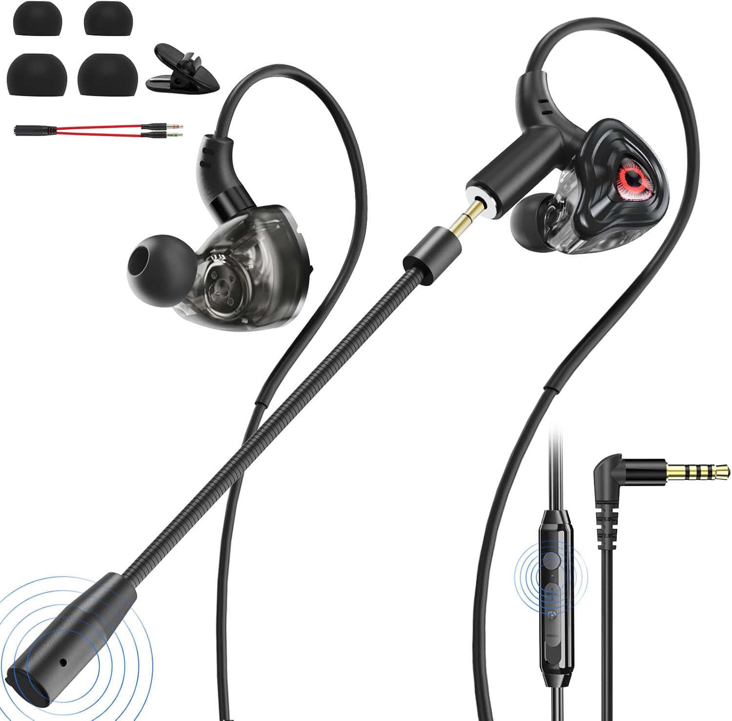 BlueFire Wired Gaming Earbuds with Microphone, Deep Bass in-Ear Monitors Earphones, HiFi Noise Cancelling Headphones for Music Gaming Video Calling BlueFire Wired Gaming Earbuds with Microphone, Deep Bass in-Ear Monitors Earphones, HiFi Noise Cancelling Headphones for Music Gaming Video Calling