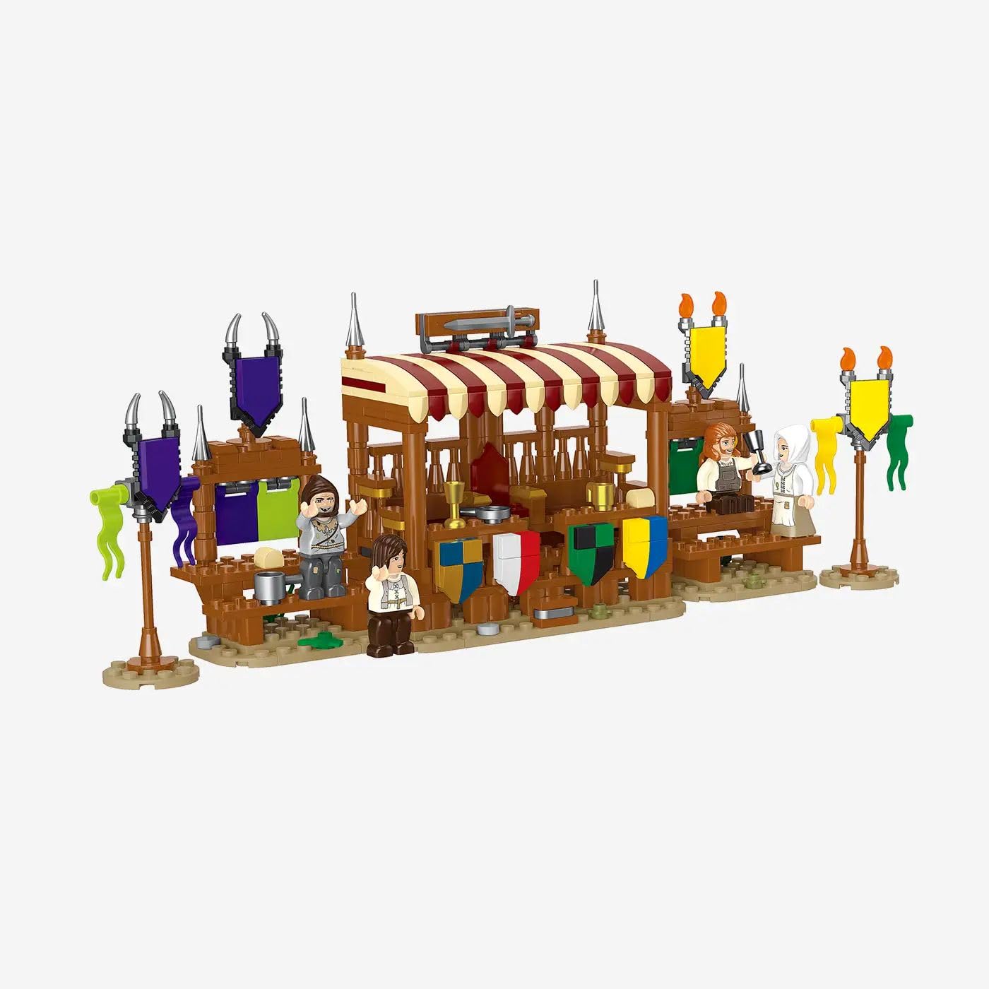BlueBrixx Burg Bärenfels Ritterturnier, 953 Klemmbausteine, Minifiguren