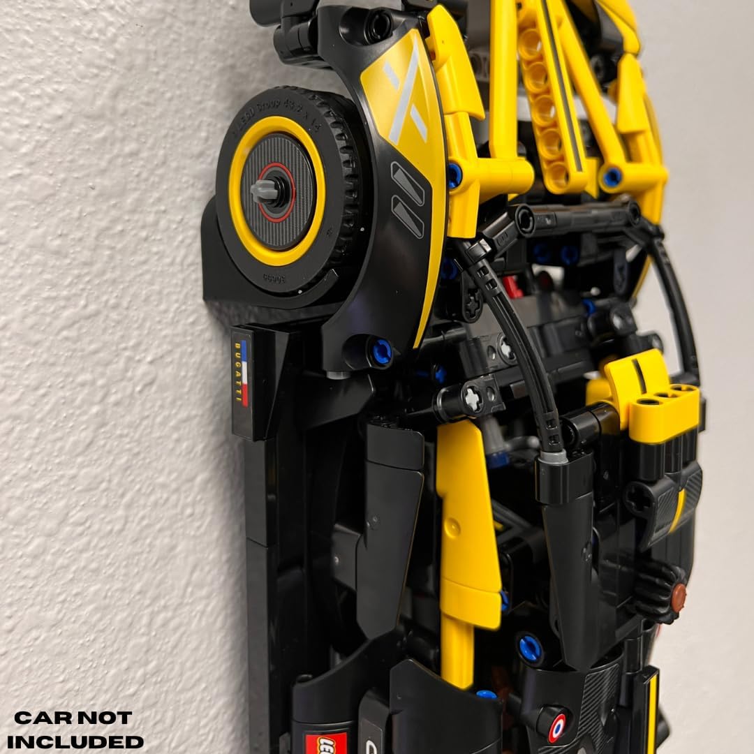 Vertical Collectible Car Wall Display Mount Compatible with Lego Technic Series Racecars | Display Car Collection by Wheels on Wall | Made in USA (Compatible with Lego Technic Series) (3 Pack Black)