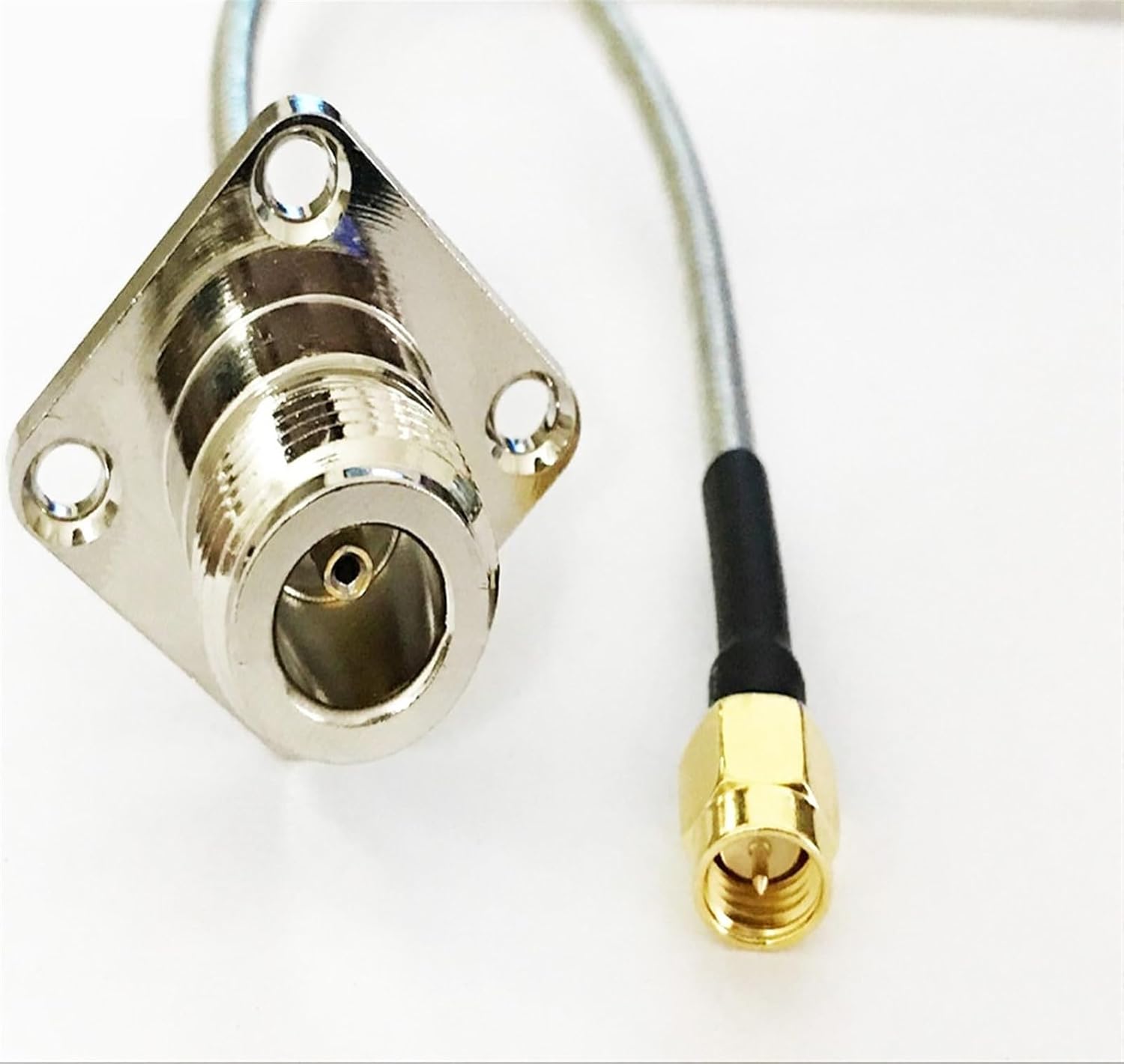 2pcs/lot SMA male to N female 4 holes Flange panel Mount pigtail -rigid RG402 Coax Coaxial Cable 20cm 50Ohm