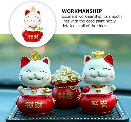 Miniatura 3 de ABOOFAN - Figura de gato de la suerte, diseño de gato de la suerte de Maneki Neko, gato de la suerte para el dinero de la fortuna y buena suerte