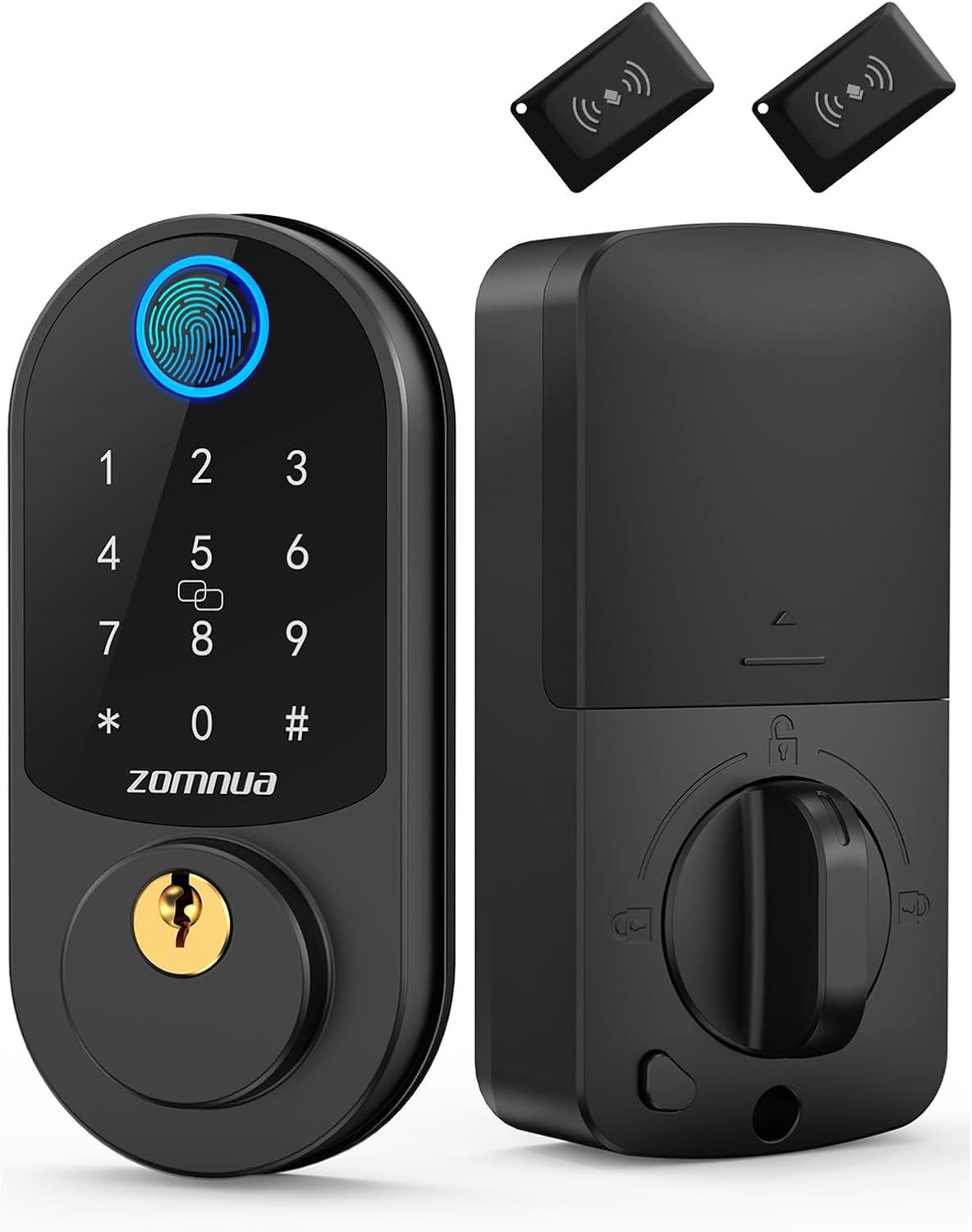 Fingerprint Front Door Lock, Zomnua Keyless Entry Deadbolt Locks with Keypads Digital