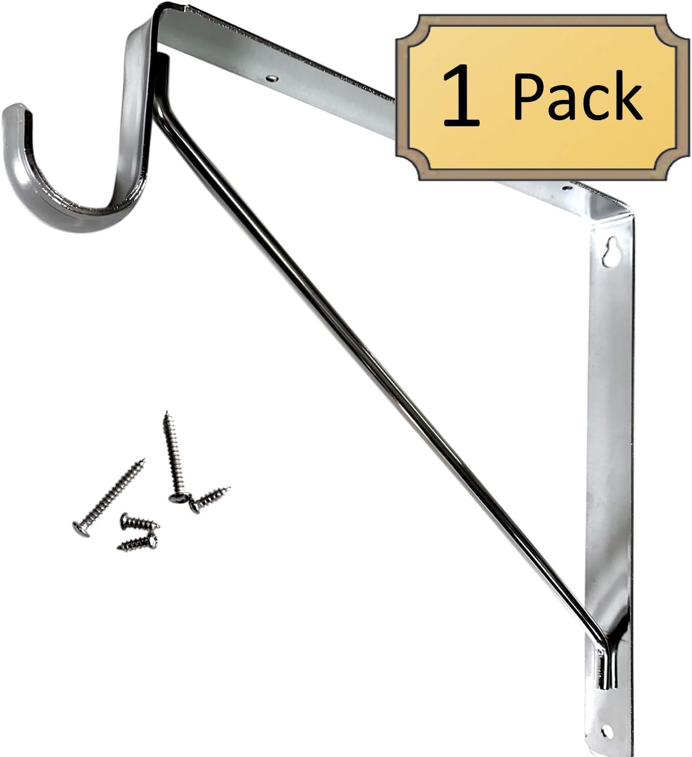 Welded Heavy Duty Closet Rod & Shelf Support Bracket Chrome BigaMart