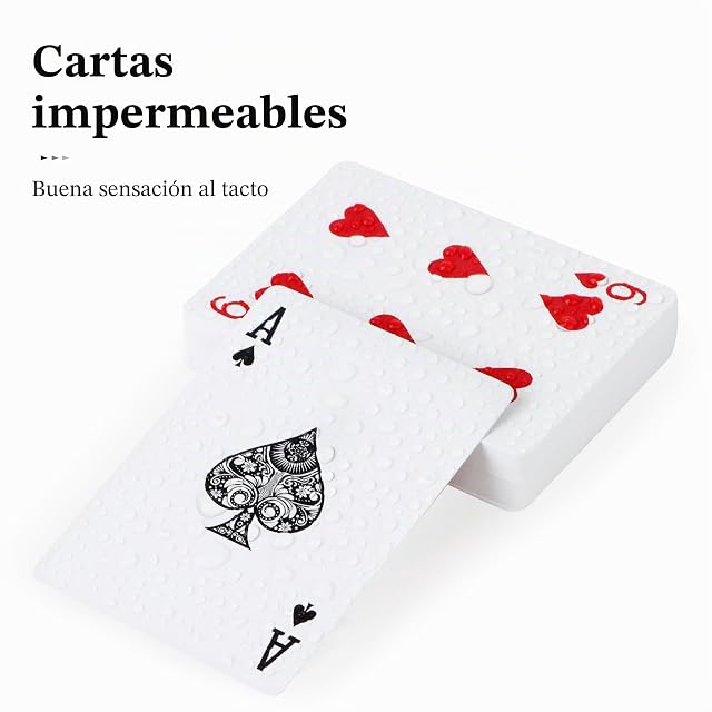 Foto 8 de 8 de 2 Pack Cartas Poker Plastico,Baraja Poker Índice Grande Tarjeta,Poker Cards