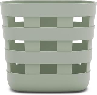 Lalo Bath Time Storage Bin Sage - Non-Toxic Woven Baby Bath Toy Organizer, Wall Mount Drying Caddy, Quick Dry 8.5x5.5x9in