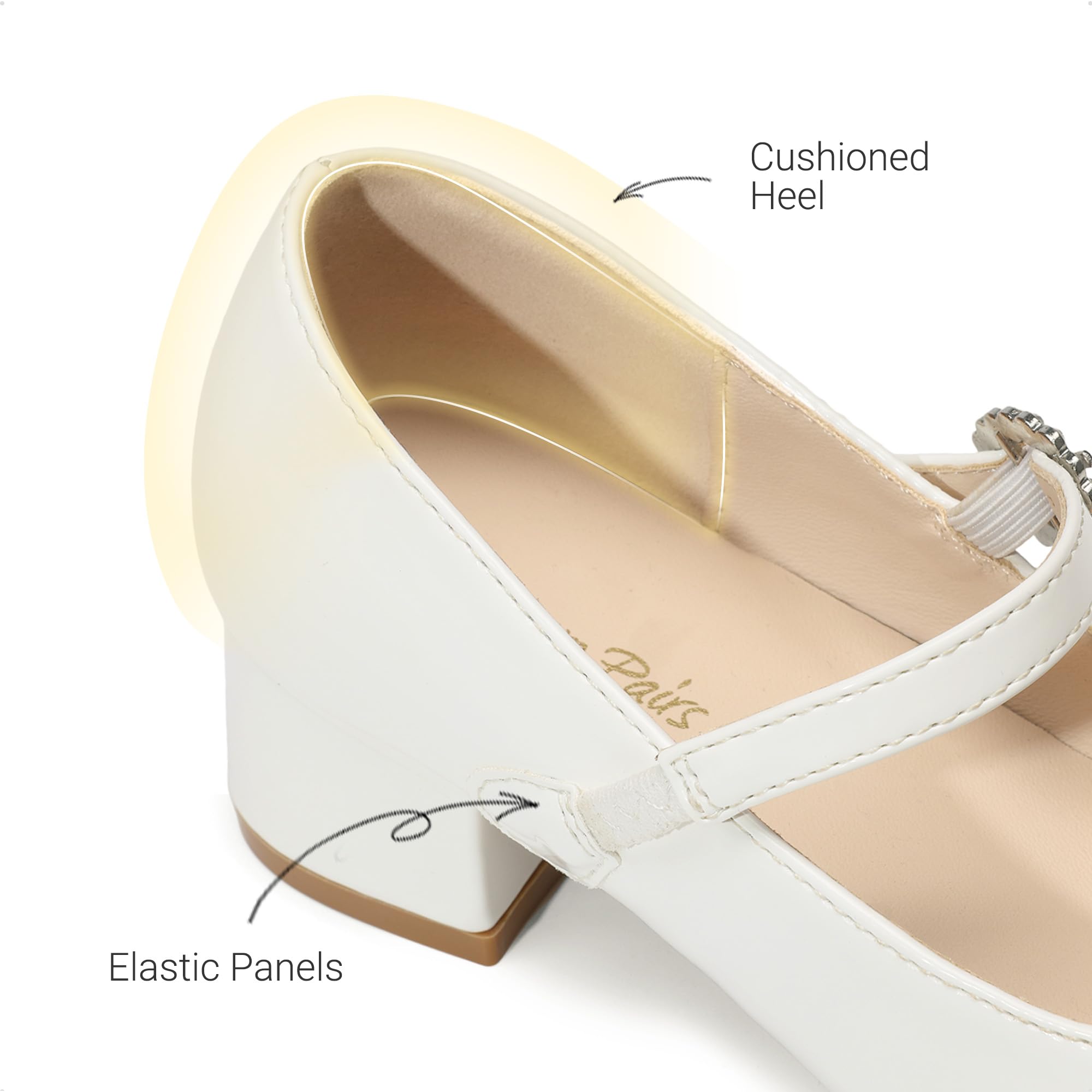 DREAM PAIRS Zapatos de Vestir para Niñas Mary Jane con Tacones Bajos Bombas de Flores para Bodas y Fiestas de Prom para Niños/Adolescentes