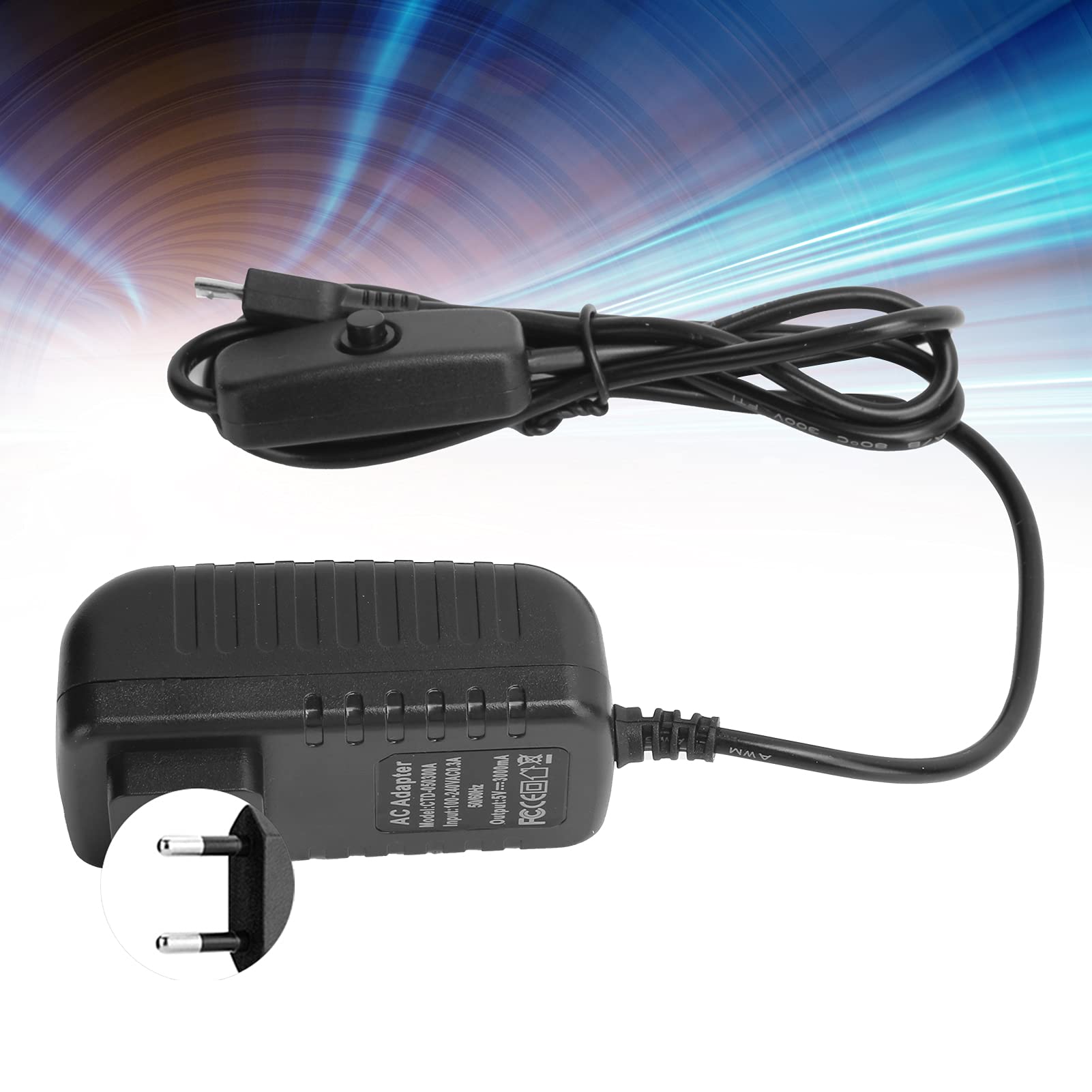 Zasilacz do , 5V 3A Ładowarka Micro USB Zasilacz, z Przyciskiem Przełącznika, do , do 3B+/3B/2B(15W)