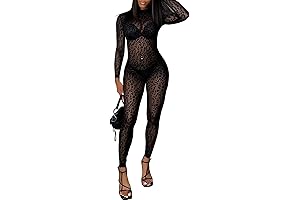 Sexy Mesh Bodycon Lace Jumpsuits for Women
