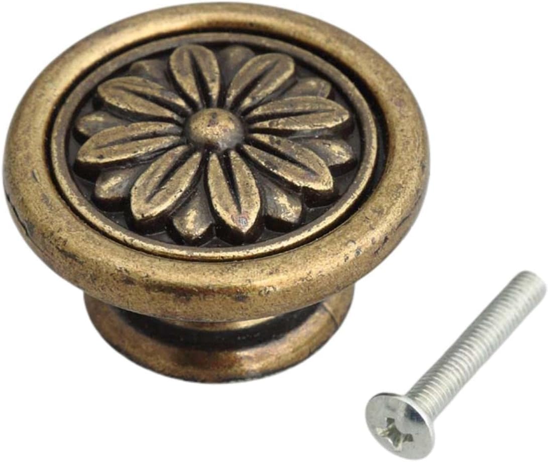WenRan 1 1/2" Antique Brass Drawer Kitchen Knobs
