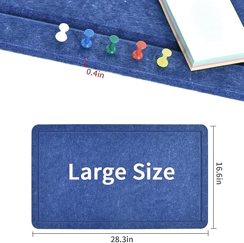 Miniatura 20 de Vuzvuv Barra de corcho negro de 16 x 12 pulgadas con 20 pasadores, tiras autoadhesivas para tablón de anuncios que no dañan la pared, tablero