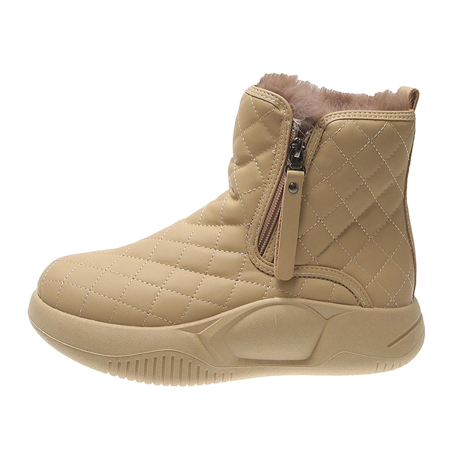 Winter Snow Boots Warm Lined Short Boots Fashion for Trekking Hiker Winter 35 Khaki |Womens Shoes|Boots