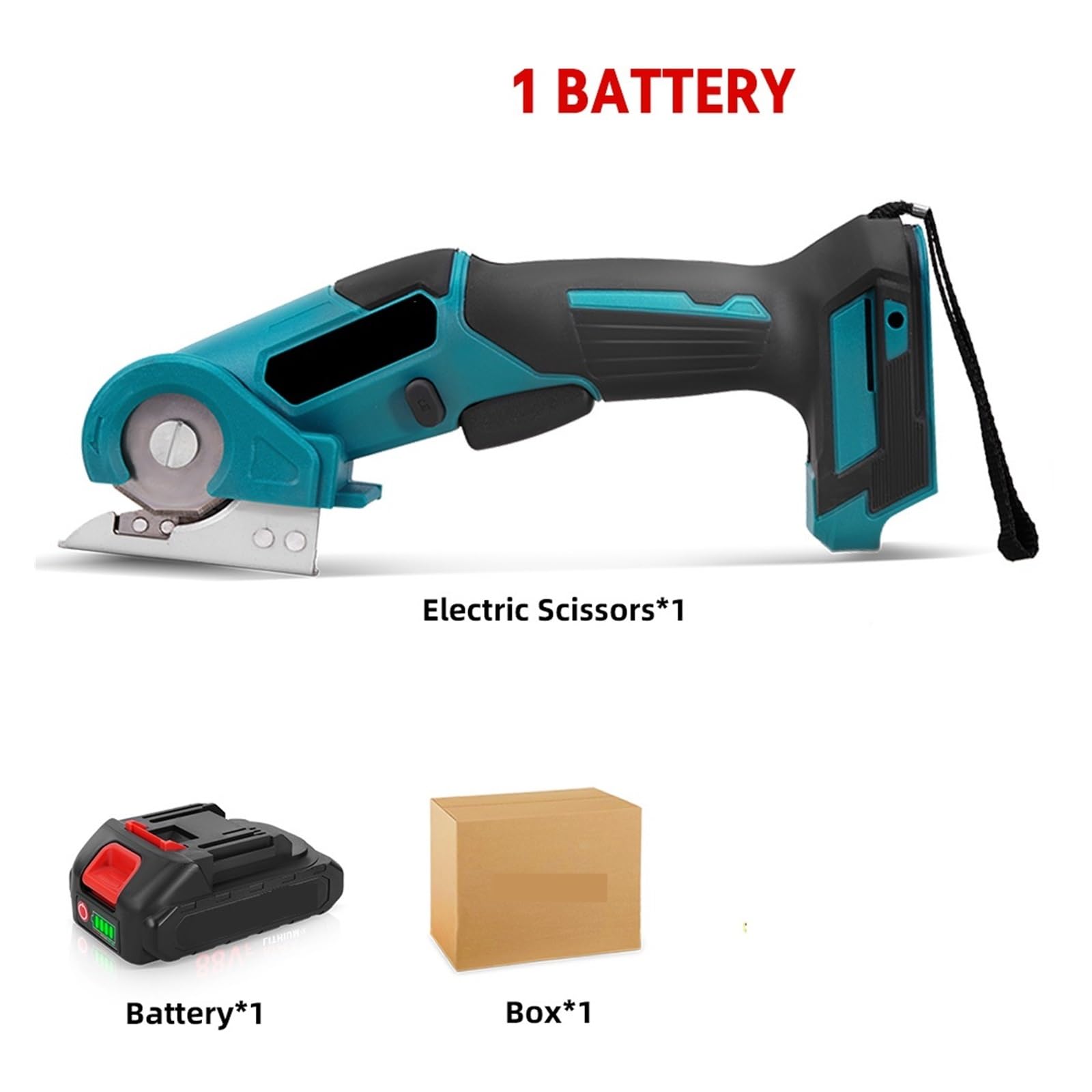 Elektryczne Nożyczki Do Dywanów 800W, Bezprzewodowe, Wielofunkcyjne, Cięcia Skóry, Tkanin Czyste, Schludne Przycinanie(1 Battery Set)