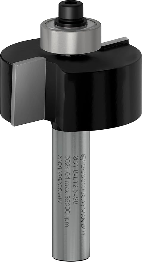 Bosch Professional 2 608 628 350 - Fresas para machihembrar - 8 mm, B 9,5 mm, D 31,8 mm, L 12,5 mm, G 54 mm (pack de 1), Metálico