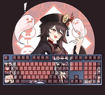 原神　胡桃イメージ　キーキャップ セット Amazon.co.jp: 原神グッズ PBT キーキャップ メカニカルキー