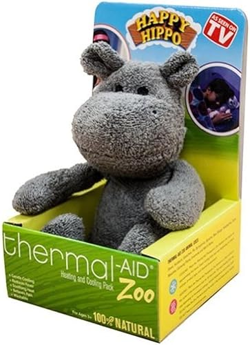 Thermal-Aid Zoo Animal de peluche para microondas Happy The Hippo Alivio del dolor caliente y frío para niños