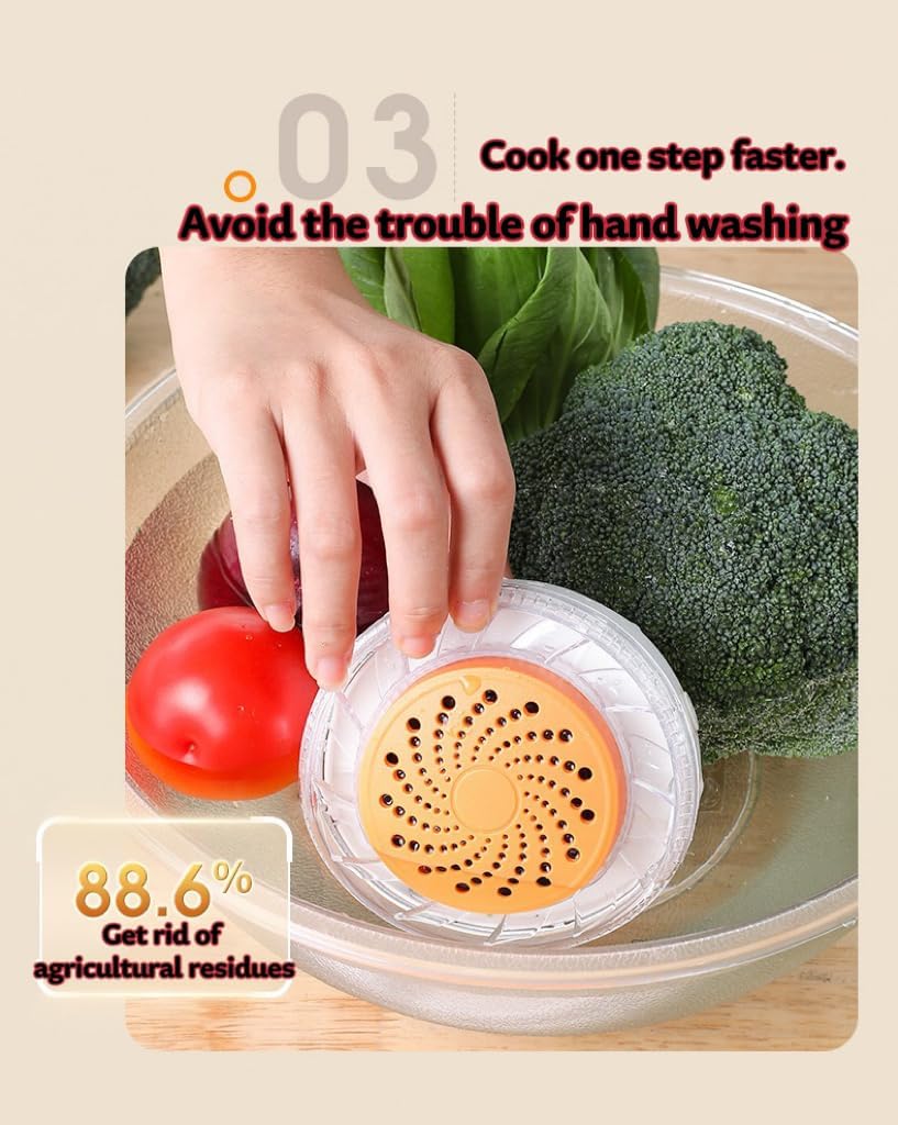 Fruit and Vegetable Cleaning Machine, Portable Wireless Charging Fruit and Vegetable Cleaner, Waterproof, Multi-Purpose Purifier for Fruits, Vegetables, Meat and Seafood