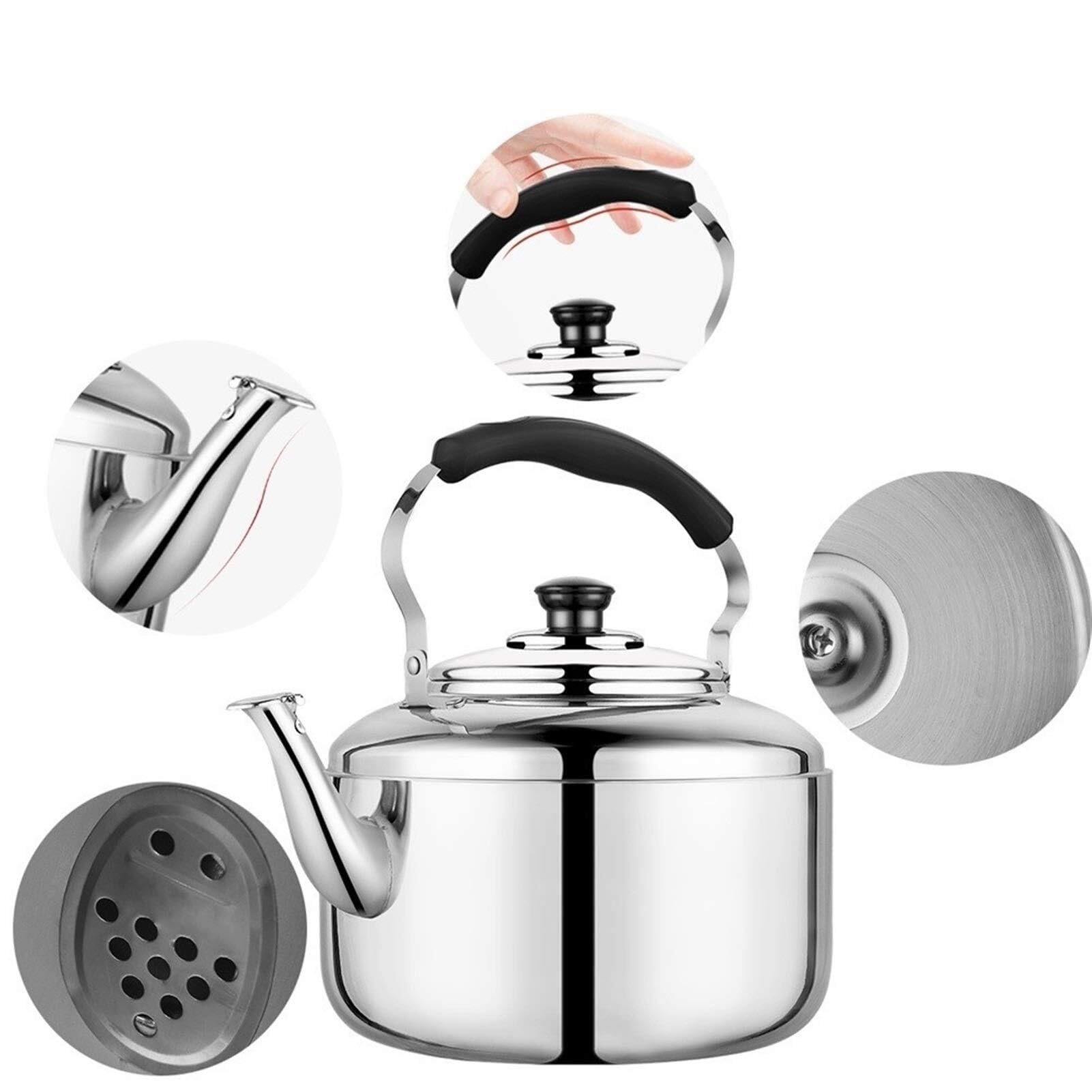 3L Bollitore fischiettante in acciaio inossidabile a riscaldamento rapido - Fischio forte, compatibile con 4 tipi di cucine